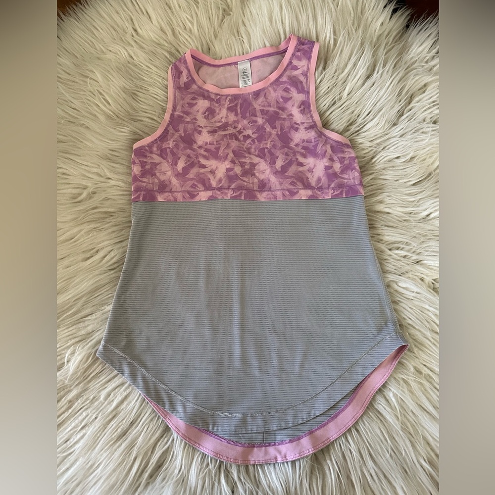 Ivivva pink gray tunic tank top athletic shirt girls size 10